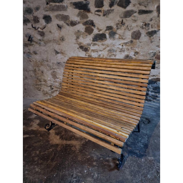 1950s Mid 20th Century French Garden Bench, 1950s For Sale - Image 5 of 12