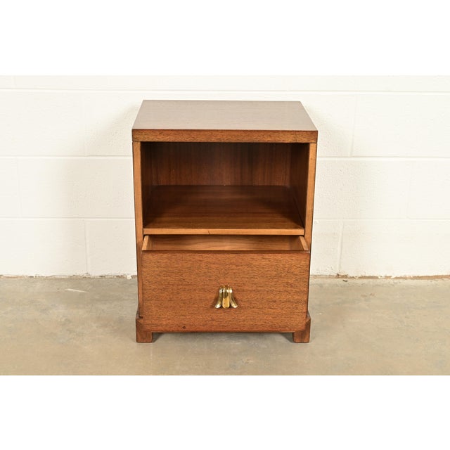 1950s T. H. Robsjohn-Gibbings for Widdicomb Mid-Century Modern Hollywood Regency Mahogany Nightstand, 1950s For Sale - Image 5 of 12