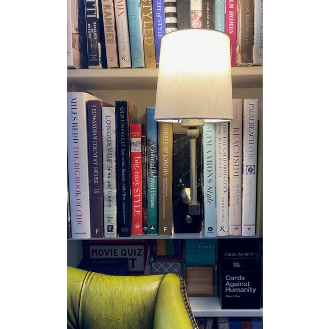 Black Marble Mini Bookshelf Lamp Light Black With Brass Switch & Removable Shade For Sale - Image 8 of 8