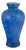Large Free-Blown Floor Vase in Blue Art Glass, 1980s For Sale