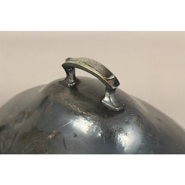 1930's Michigan Yacht Club Meat Turkey Serving Dome Cover, Silver Soldered For Sale - Image 9 of 15
