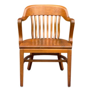 Genuine Signed Gunlocke Walnut Bankers Chair From DuPont For Sale