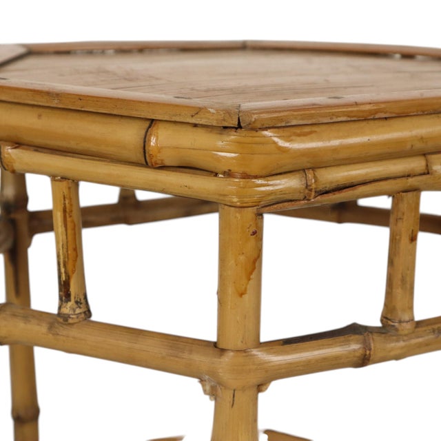 Vintage Bamboo and Rattan Nesting Tables, 1960s, Set of 3 For Sale - Image 12 of 16