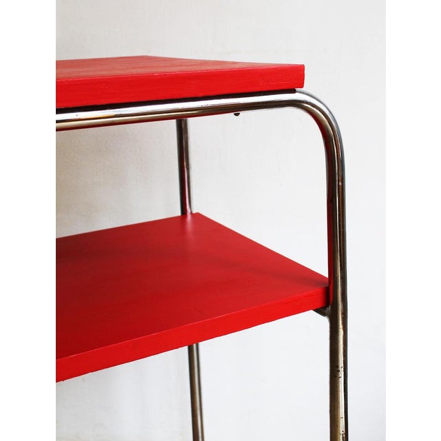 Wood Modernist Tubular Side Table Model R 7 attributed to Slezak, 1930s For Sale - Image 7 of 15