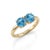 Swiss Blue Topaz Toi Et Moi Ring, Double Blue Topaz Ring, December Birthstone Ring Us 7 (All Sizes Available) For Sale - Image 4 of 4