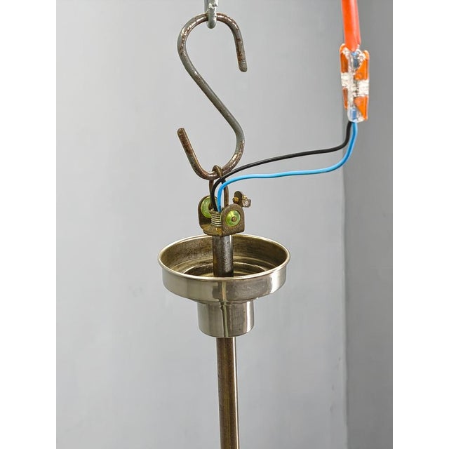 White Czech Art Deco Chandelier with Opaline Glass Globes, 1930s For Sale - Image 8 of 11