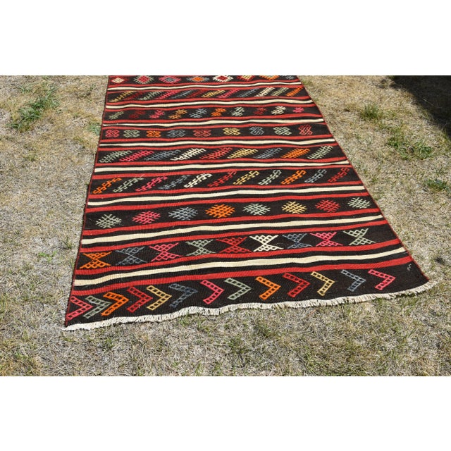 1960s 1960s Southwestern Style Turkish Hand Knotted Kilim Runner Rug For Sale - Image 5 of 13