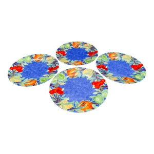 Mid 20th Century Laure Japy Paris Limoges Jardin Bleu Fruit Charger Service Plates- Set of 4