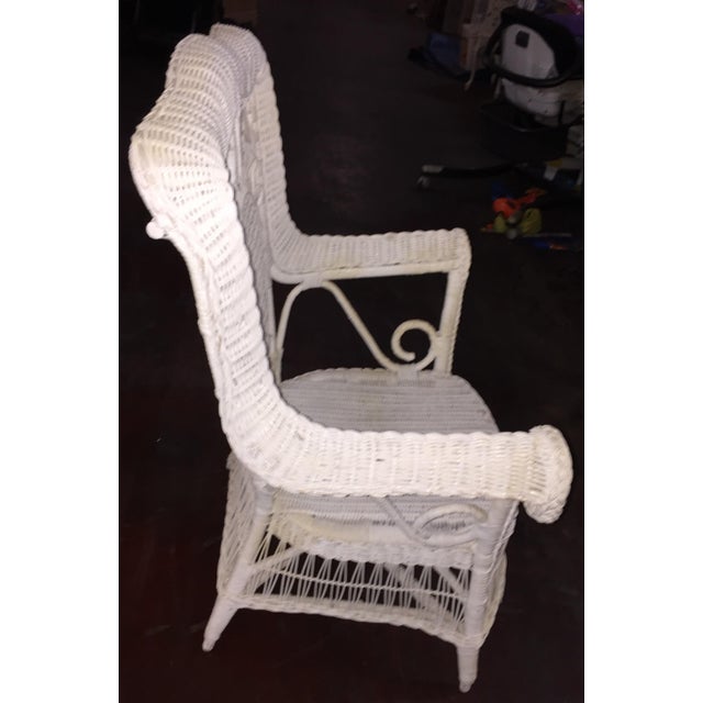 Vintage White Child's Wicker Chair Chairish