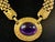Contemporary Trifari 80s Panther Link Purple Lucite Cabachon Gold Toned Necklace Vintage For Sale - Image 3 of 8