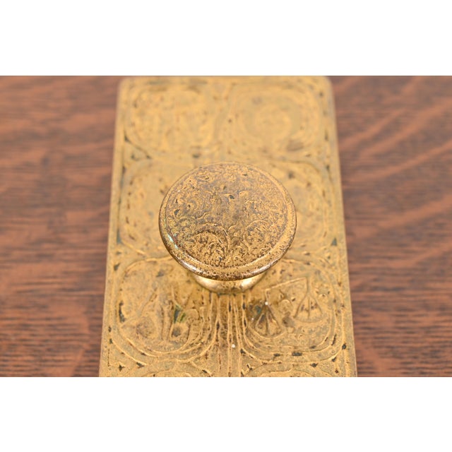 Tiffany Studios New York Zodiac Pattern Bronze Doré Rocker Blotter For Sale In South Bend - Image 6 of 12