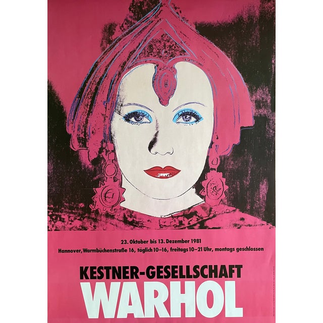 Greta Garbo Poster in the style of Andy Warhol for Kestner-Gesellschaft Hannover, Germany, 1981 For Sale - Image 4 of 4