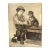 Ca. 1910: A Boy Tends to His Dog's Injury -- Work on Paper, B&w Signed & Titled Drawing For Sale
