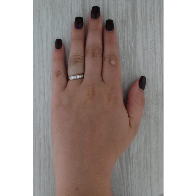 0.33ctw Diamond Wedding Band 18k White Gold Size 6 Stackable Ring Coa Tomas Rae For Sale - Image 9 of 9