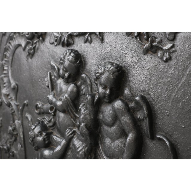 Antique Rococo Style Fireback in Cast Iron, France, 1780 For Sale - Image 14 of 16