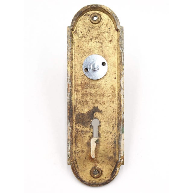 Mid 20th Century Victorian Brass Beaded Dummy Door Knob Set For Sale - Image 5 of 6