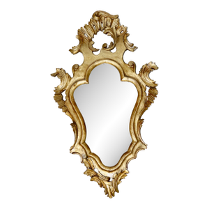 Vintage Italian Rococo Gold Leaf Giltwood Carved Mirror, Made in Italy