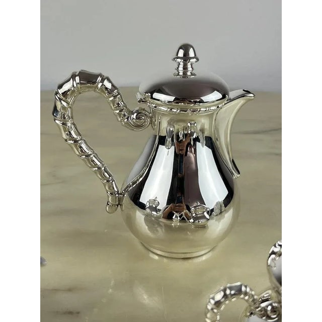 Tea Set in 800 Silver, 1980s, Set of 4 For Sale - Image 3 of 11