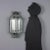 Lantern-shaped wall light made of sheet metal and beveled glass, one central light requiring re-electricity. Small...