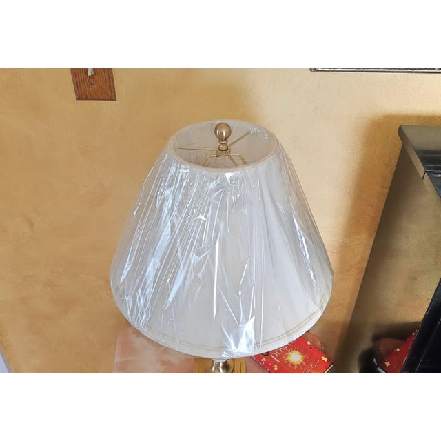 Lenox Porcelain & Brass Table Lamp With Original Shade For Sale - Image 9 of 12