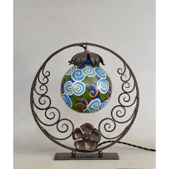 1930s French Art Deco Table Lamp by Adrien Mazoyer - France For Sale - Image 4 of 11