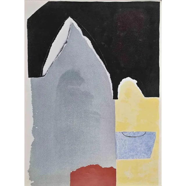 Abstract Composition. XIV Olympic Winter Games, Sarajevo is a vintage poster realized by the artist Giuseppe Santomaso, in...