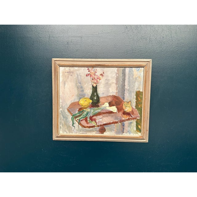 Arne Kilsby, Vase and Vegetables, 1960s, Oil Painting on Panel, Framed For Sale - Image 16 of 18