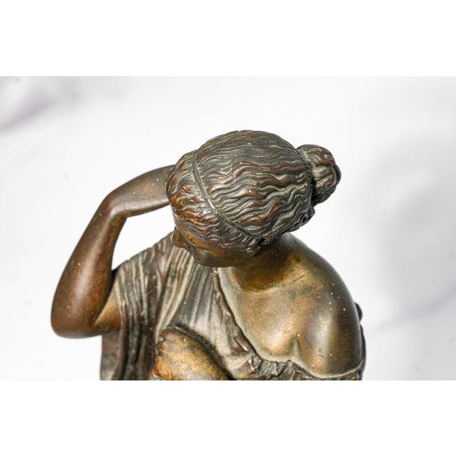 Wonderful High Quality Large Antique Victorian Bronze Statue Sculpture Diana of Gabii Neoclassical Woman Grand Tour For Sale - Image 14 of 17