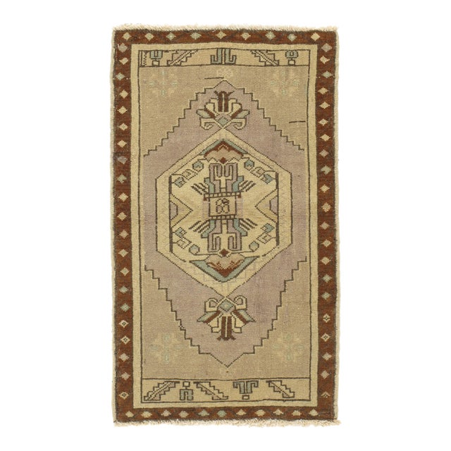 Vintage Turkish Yastik Hand Knotted Wool Rug - 1'10" X 3'1" For Sale