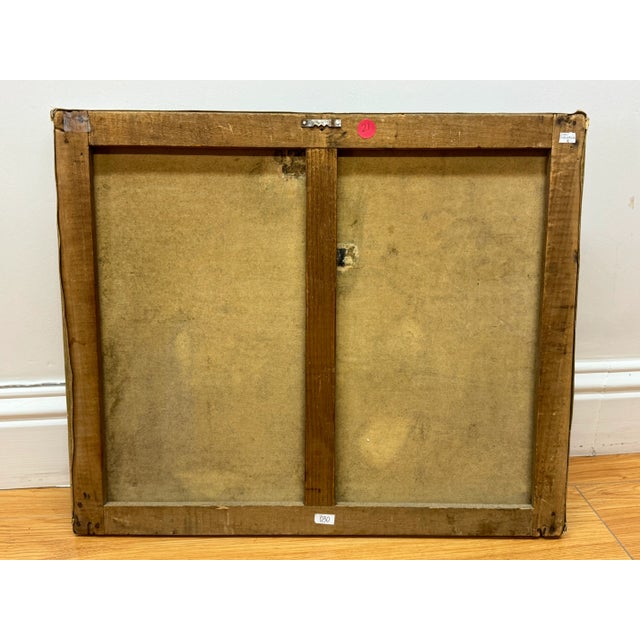 DeLaLieux seascape depicting sailboats and sunset Oil on canvas 18x21.5