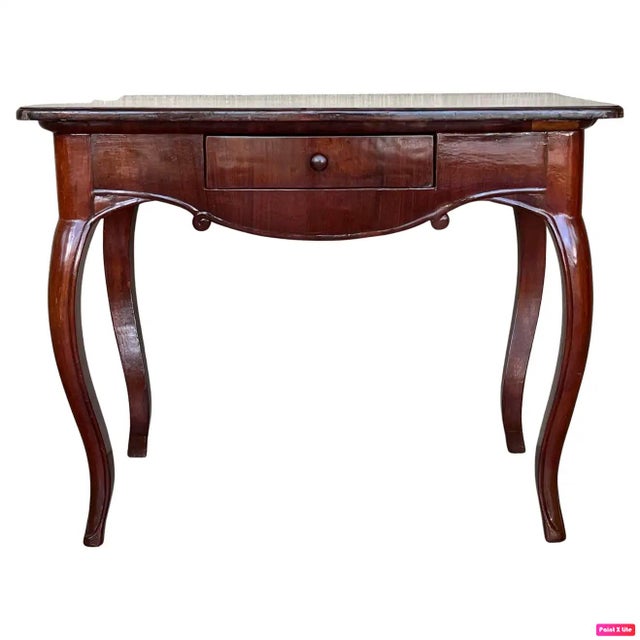 19th Spanish Walnut Drawer Side Table With Cabriole Legs For Sale - Image 11 of 11