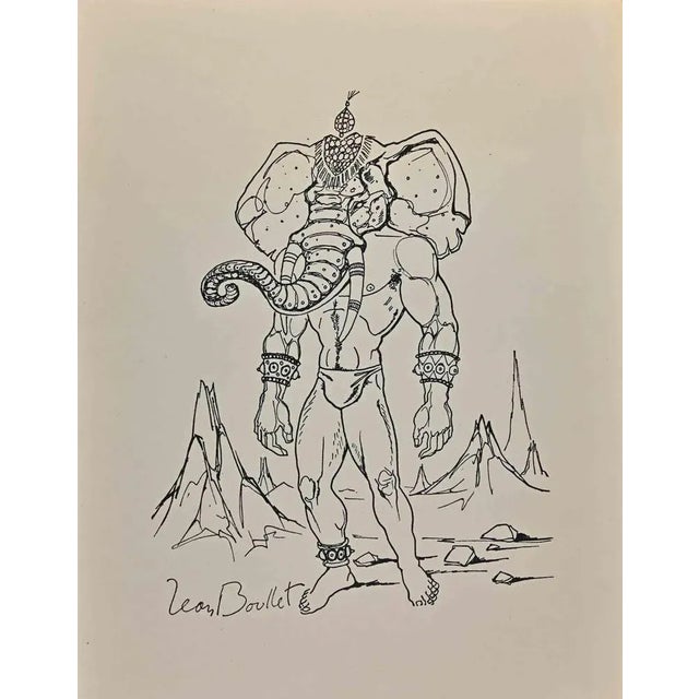Elephant Man - Metamorphosis is an original lithograph realized in the 1950s by Leon Boullet (1921-1970). Good conditions....