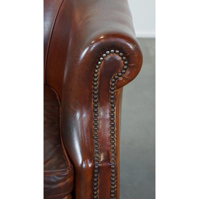 Sheep Leather Club Chair with Decorative Nails For Sale - Image 9 of 13