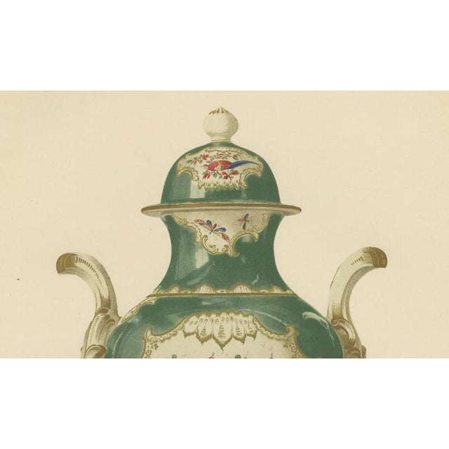 1910s J. H. Thorpe, Worcester Porcelain Vases, 1910, Chromolithographs on Paper, Set of 2 For Sale - Image 5 of 11