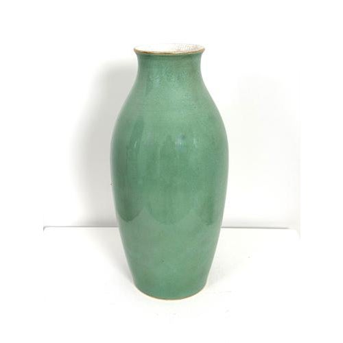 Large Rosenthal porcelain vase Germany 1920s–1930s with celadon crackle glaze Jade green color The glaze features a...