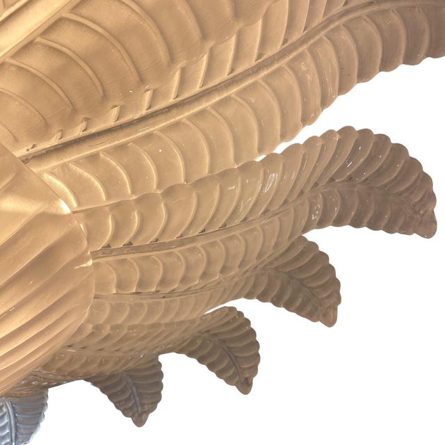 White Matte Murano Glass Palm Tree Ceiling Light, 1960s For Sale - Image 4 of 5