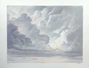 1984 "Desiderium" Realist Serigraph Art Print of Clouds by Pete Peterson