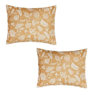 Antoinette Poisson Pair of Small 12 X 16 Linen Pillow Cushions - Indienne Pattern For Sale