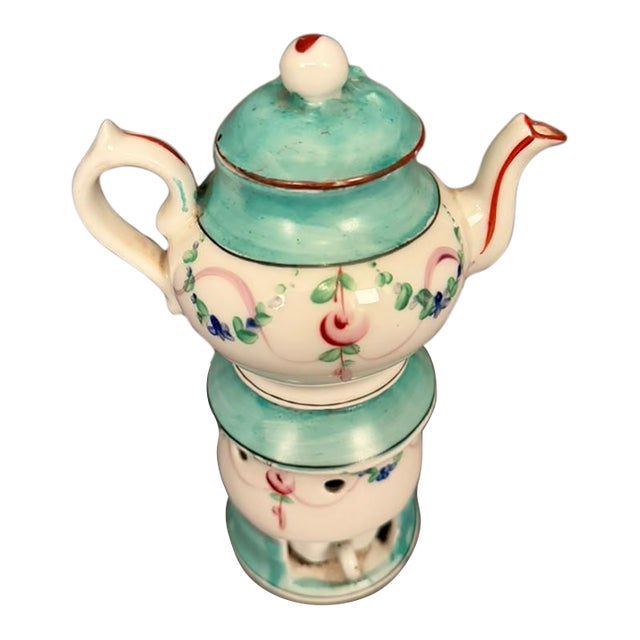 19th-Century French Individual Teapot With Warming Base - 3 pcs For Sale