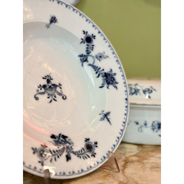18th Century Viennese Blue and White Porcelain Dinner Plates, Set of 44 For Sale - Image 16 of 18