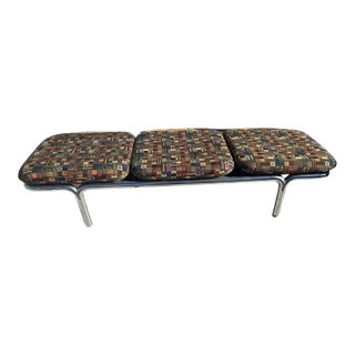 Midcentury 1970s Three-Seat Bench in Tubular Chrome, Attributed to Brian Kane for Metropolitan For Sale