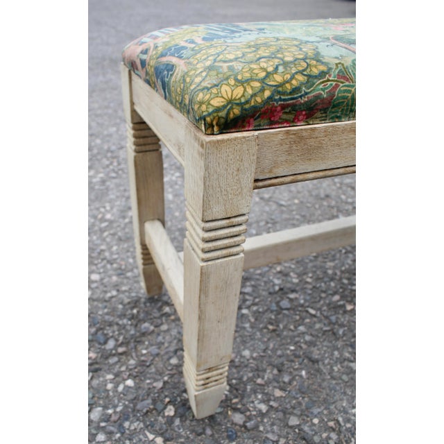 Antique Bleached Oak School Bench, 1920 For Sale - Image 4 of 10