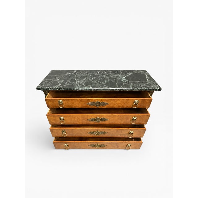 1990s Henredon Empire Egyptian Revival Mahogany Chest With Marble Top and Ormolu Mounts For Sale In Boston - Image 6 of 12