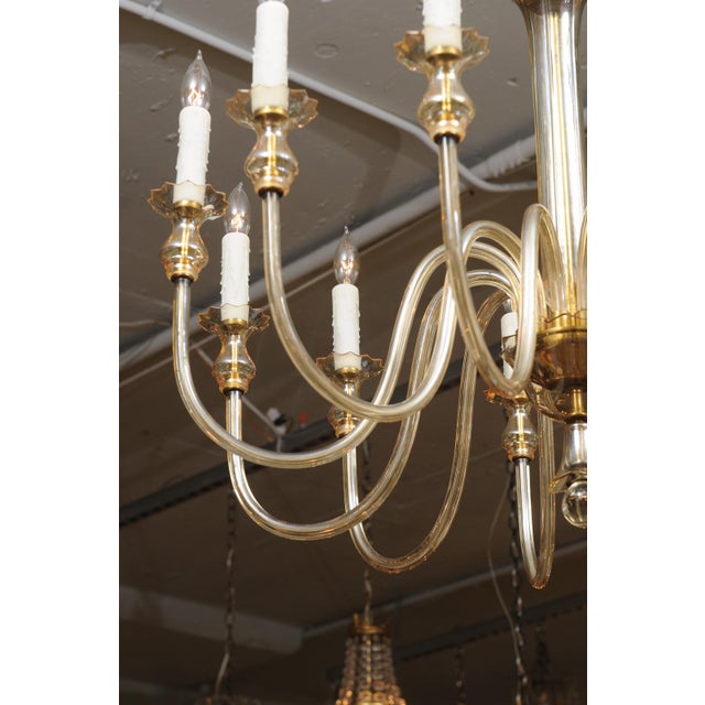 Stunning 12-Light Venetian Glass Chandelier - 1960s, Italy For Sale - Image 16 of 17