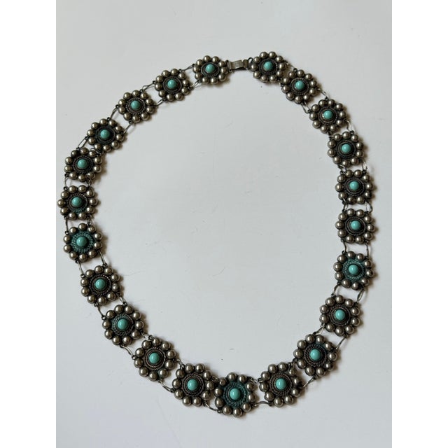 Fun concho belt which could also be worn as a necklace if you like. Stamped “Sterling Mexico.” This would be great over a...