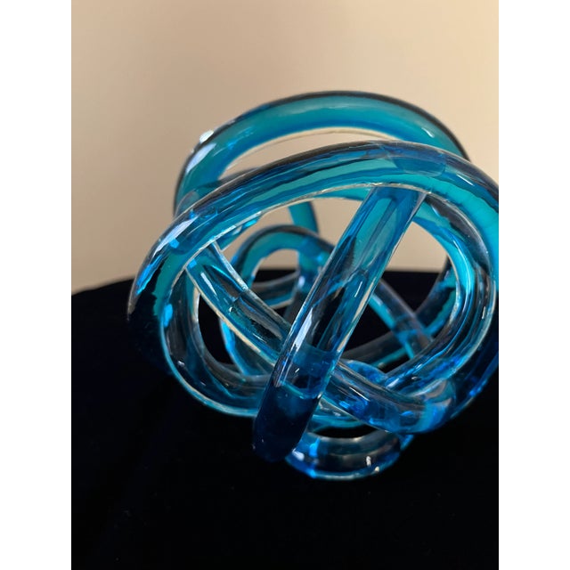 Blue Ocean Swirl Glass Art For Sale - Image 9 of 10