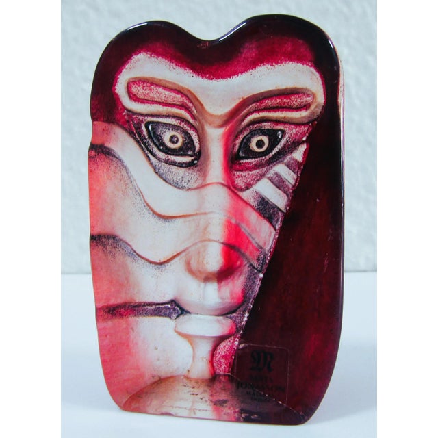 M●希少70s　ヴィンテージクリスタル　Mats Jonasson　ヘラジカ 1970s Mats Jonasson Kiwok Miniature Mask Art Glass Sculpture
