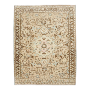 1940s Neutral Persian Sarouk Mini Rug