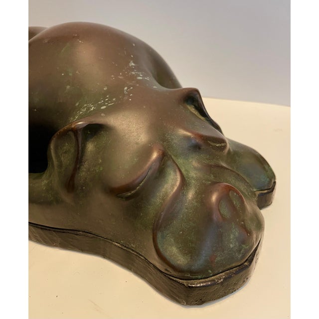 Colin Webster Watson, Large Bronze Modernist Biomorphic Sculpture Sleeping Dog Colin Webster Watson, 1973 For Sale - Image 17 of 18