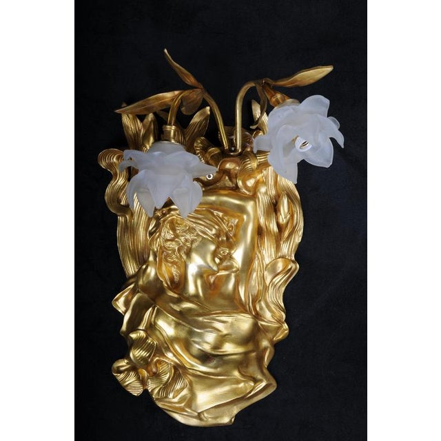 French Art Nouveau Wall Sconces, Paris, Set of 2 For Sale - Image 6 of 18